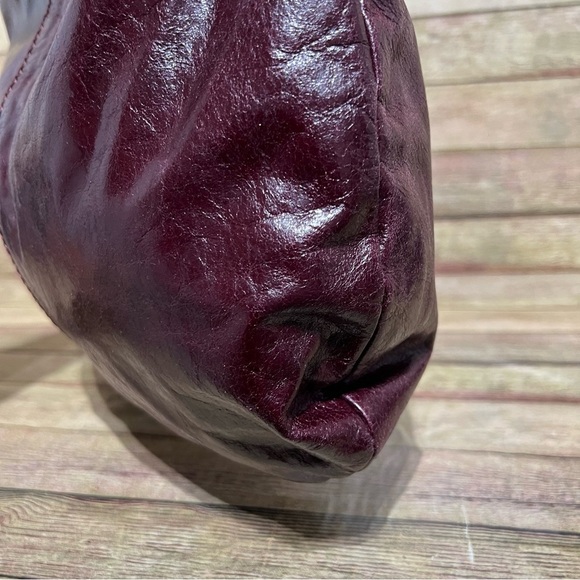Badgley Mischka Maroon Leather Hobo Bag - Picture 5 of 10